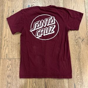 Burgundy Santa Cruz skateboarding tee